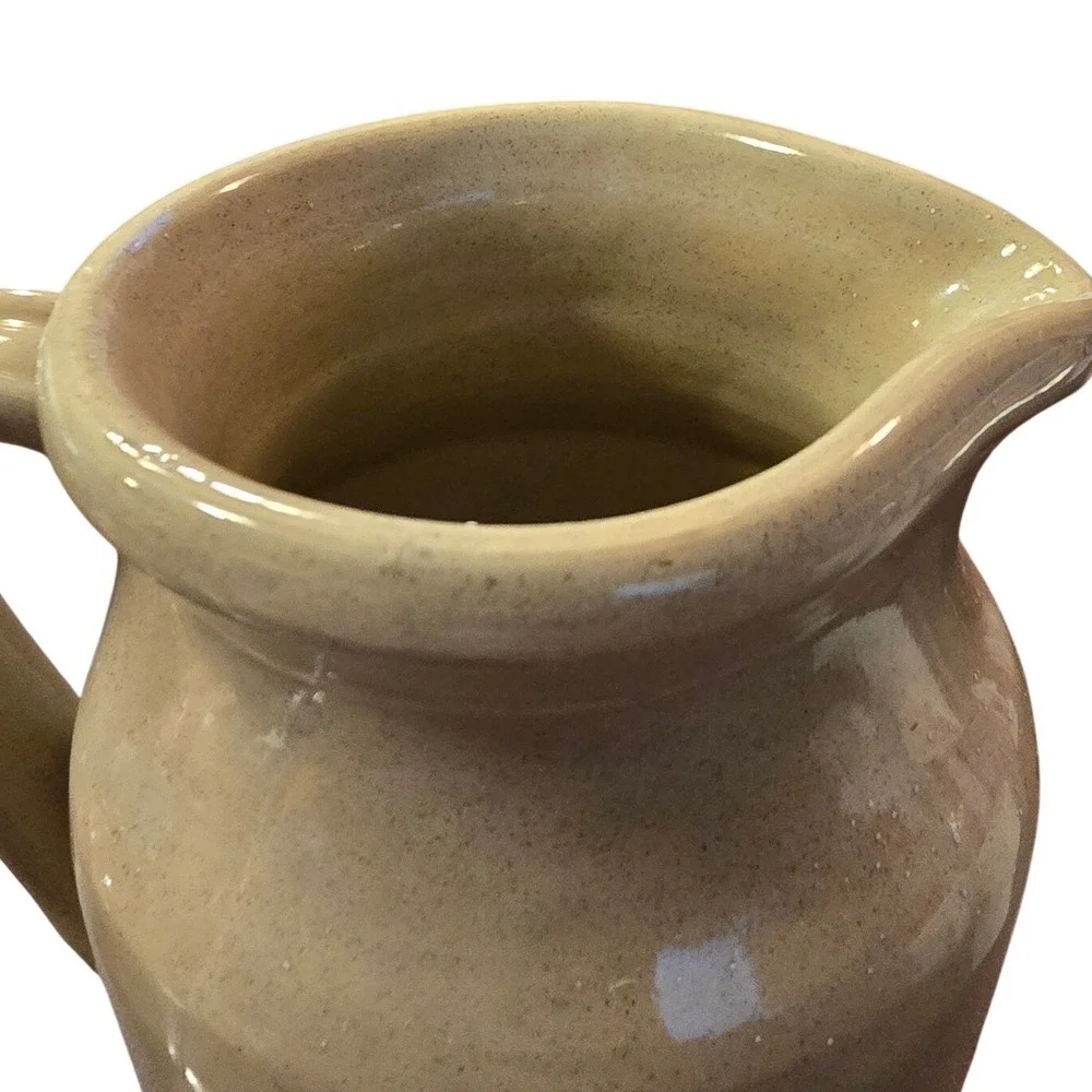 Vintage Made in England Stoneware Pitcher Childs Cash Shoe Store Advertising 8in